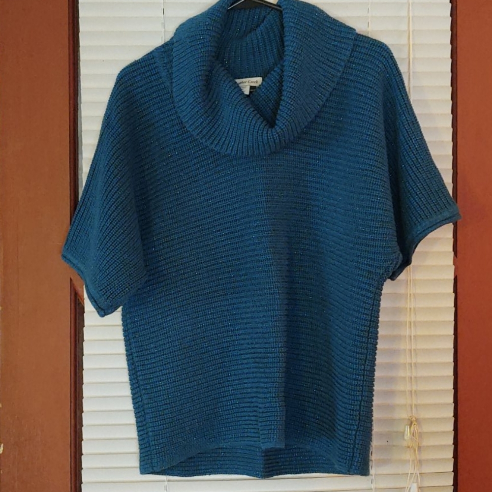 Dark Turquoise Short Sleeve Sweater